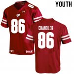 Youth Wisconsin Badgers NCAA #86 Devin Chandler Red Authentic Under Armour Stitched College Football Jersey BR31O30RI